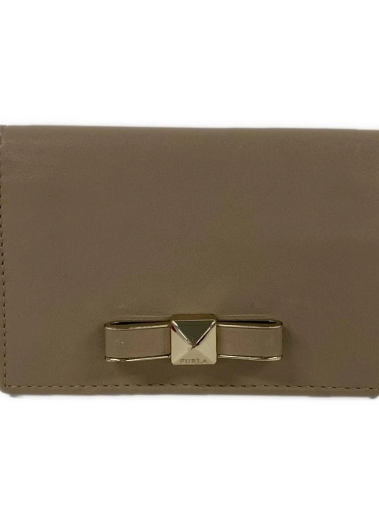 Furla - Beige Leather Business Card Holder